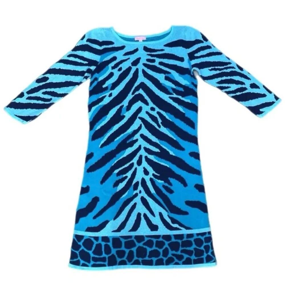 Lilly Pulitzer Polly Animal Print Sweater Dress Women's Size Small - Picture 10 of 12